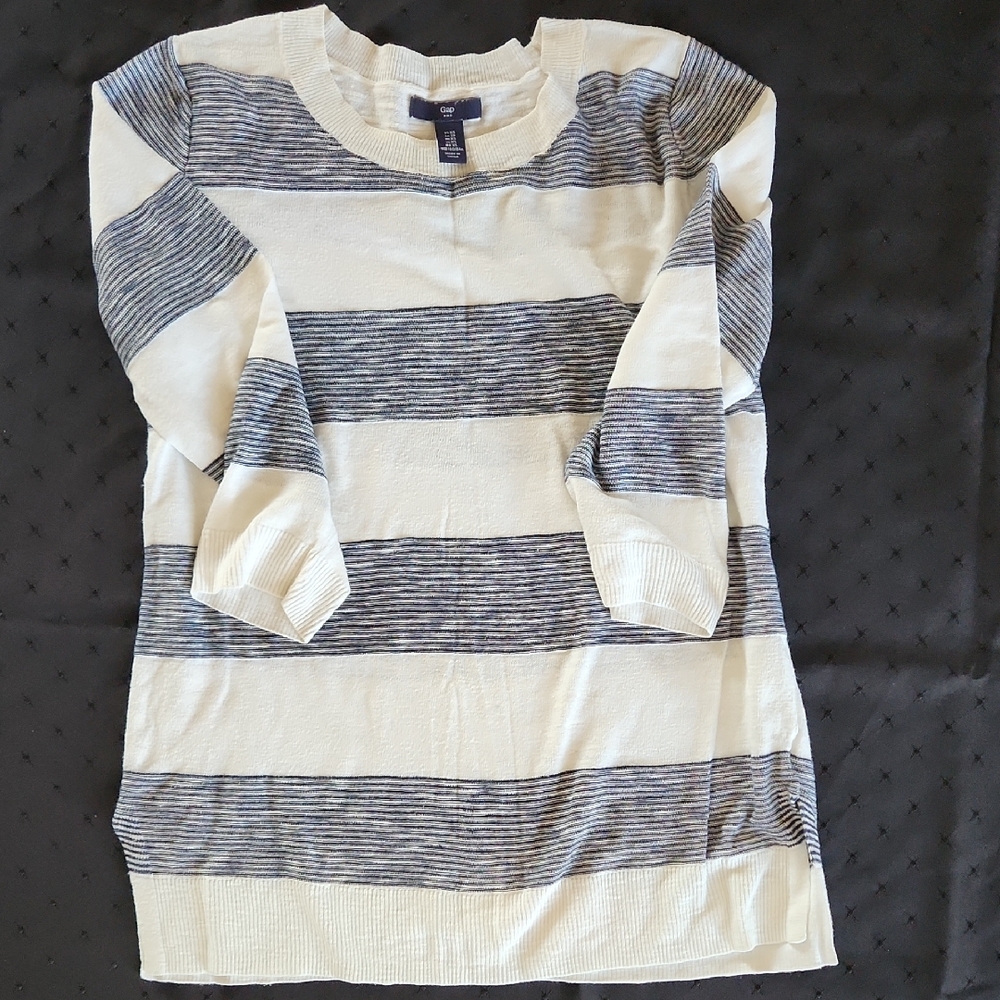 Striped Blue and White Light Sweater Top